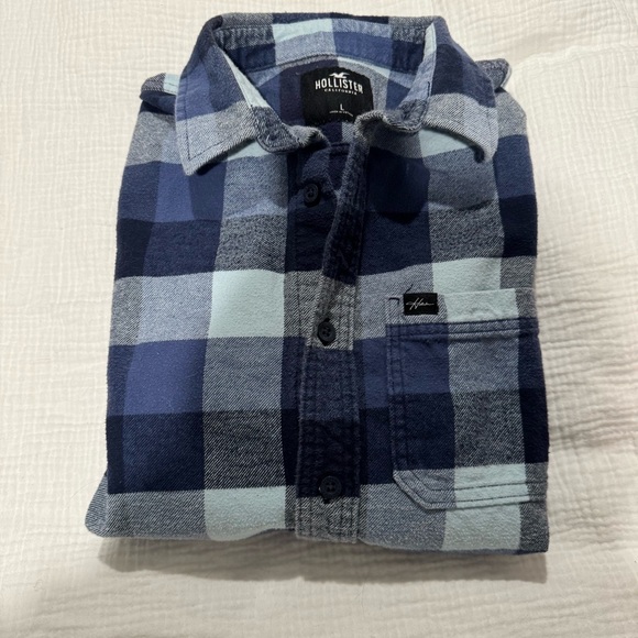 Hollister Other - Men’s size large Hollister Blue Plaid Button-Up Shirt